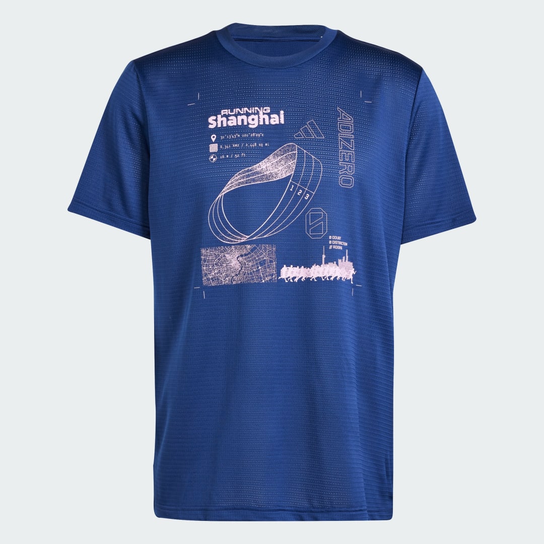 

adidas Playera Running Adizero City Series Graphic Hombre, Dark azul