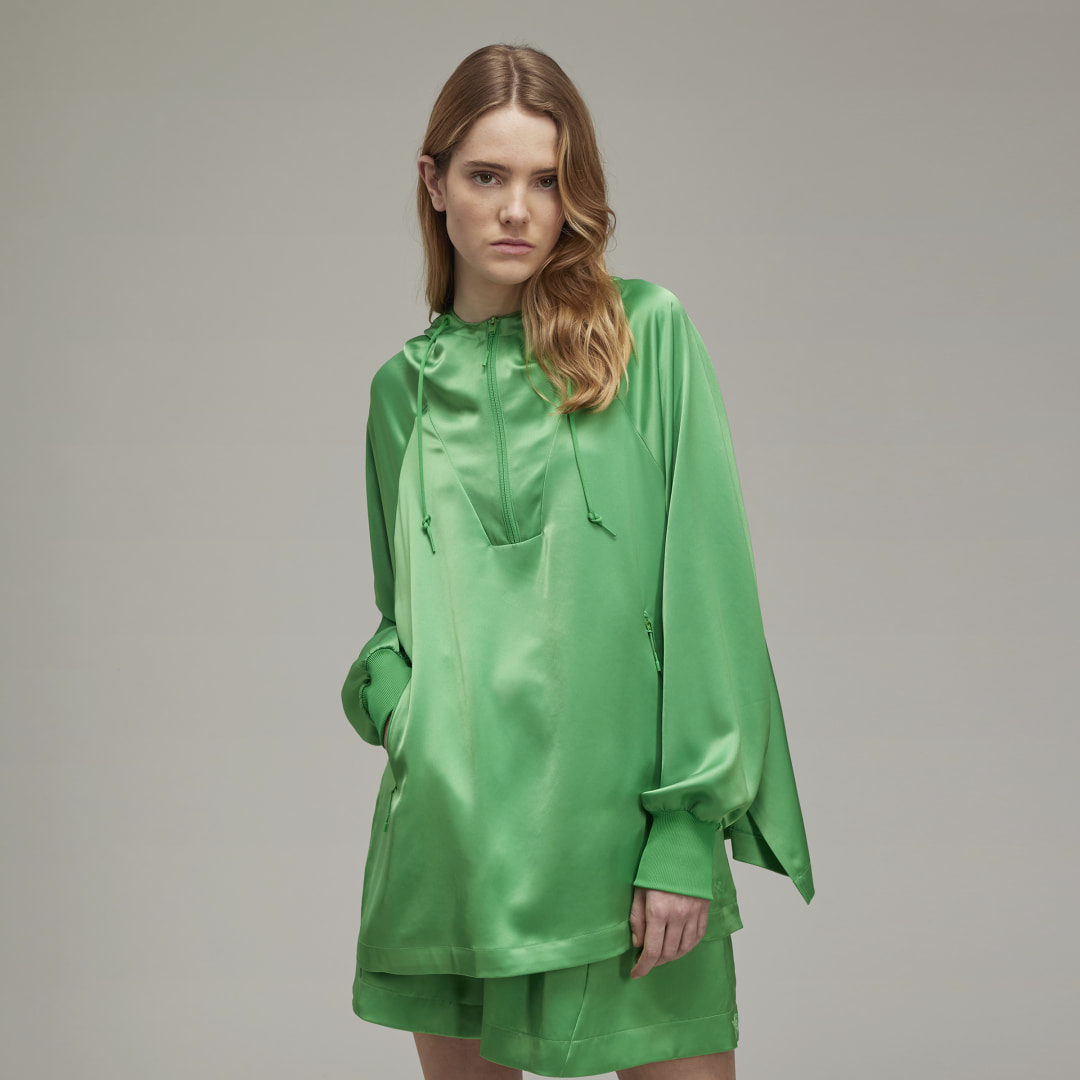 

adidas Top con Medio Cierre Frontal Y-3 Classic Tech Silk Mujer, Semi flash verde