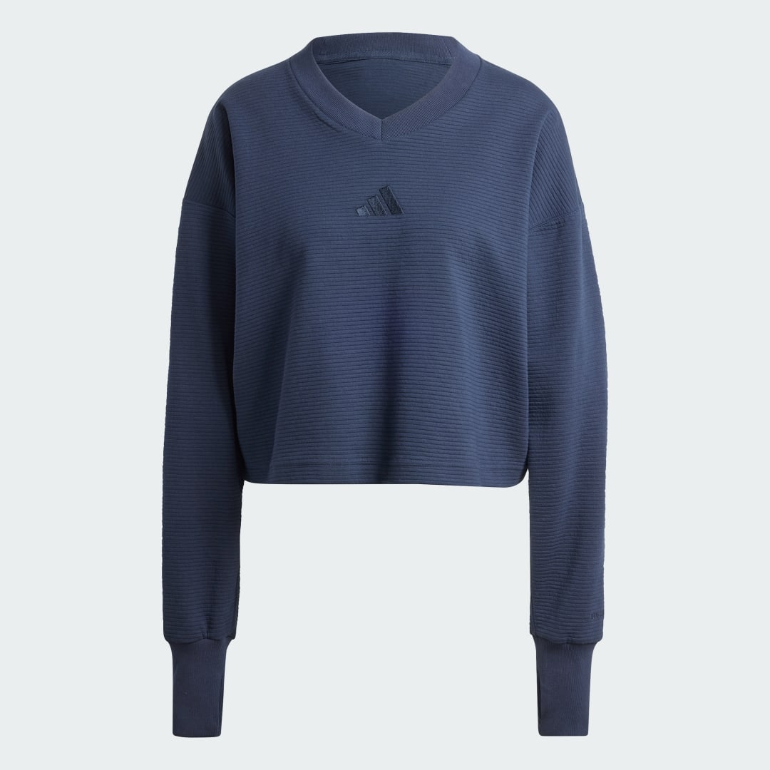 Adidas ALL SZN Ribbed V-Neck Sweatshirt