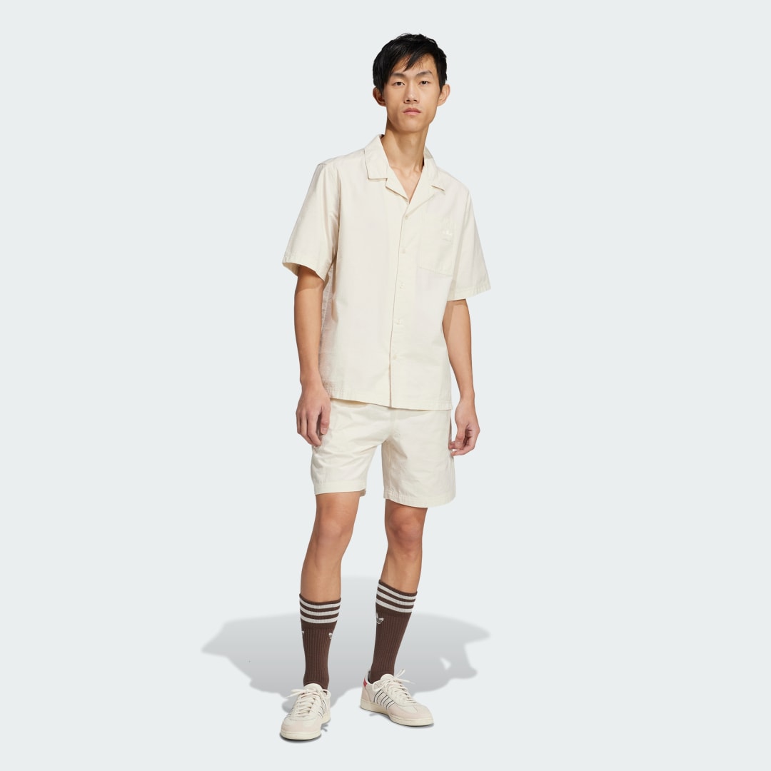Adidas Essentials Seersucker Overhemd met Korte Mouwen