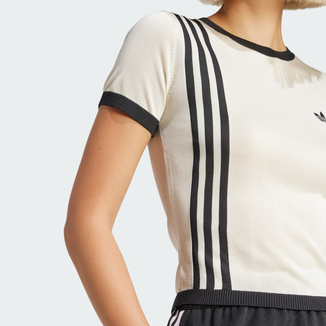 Adidas Knitted 3-Stripes Short T-shirt