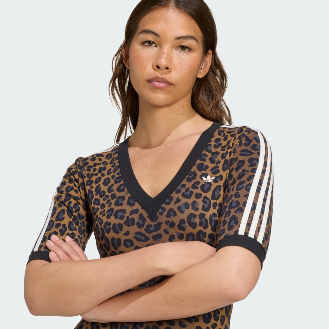 Adidas Leopard V-Neck Maxi Jurk