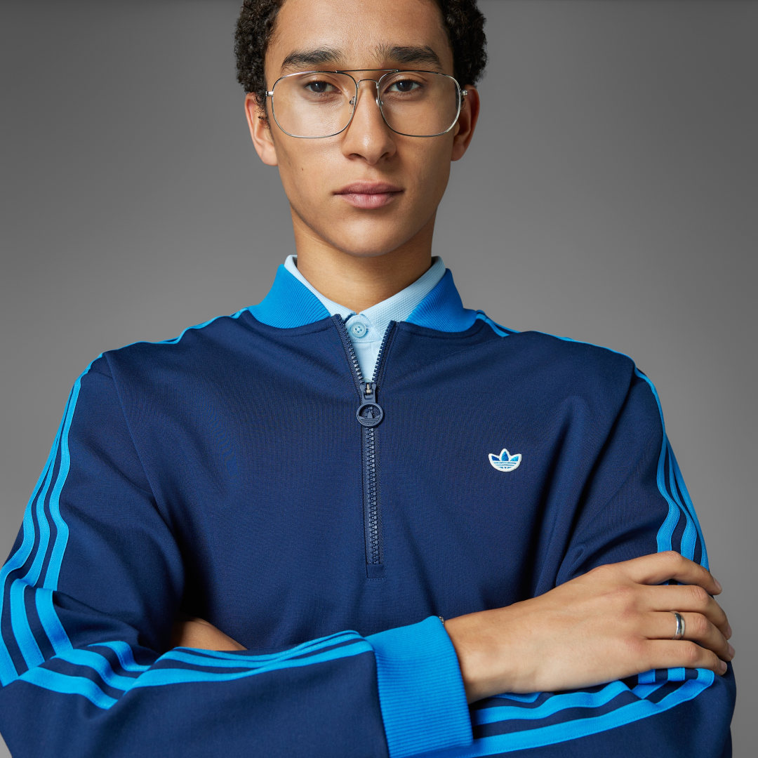 Adidas Originals 3-Stripes Sweatshirt met Korte Rits