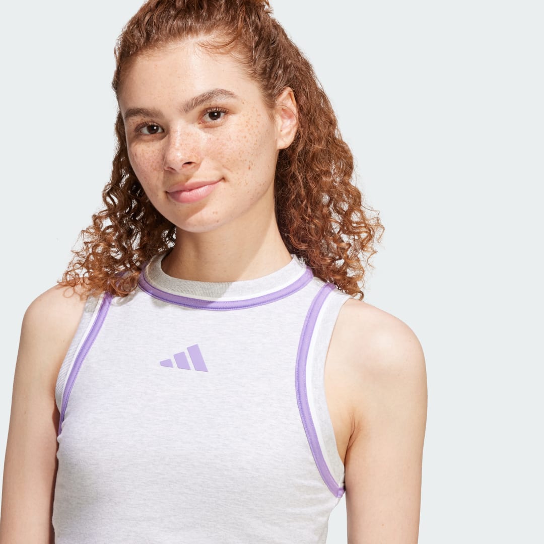 Adidas Essentials Color-Pop Cotton Crop Tanktop