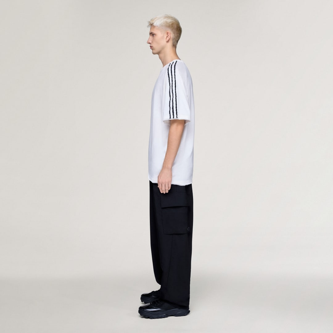 T SHIRT MANCHES COURTES BORDS BRUTS 3 BANDES - vue 6