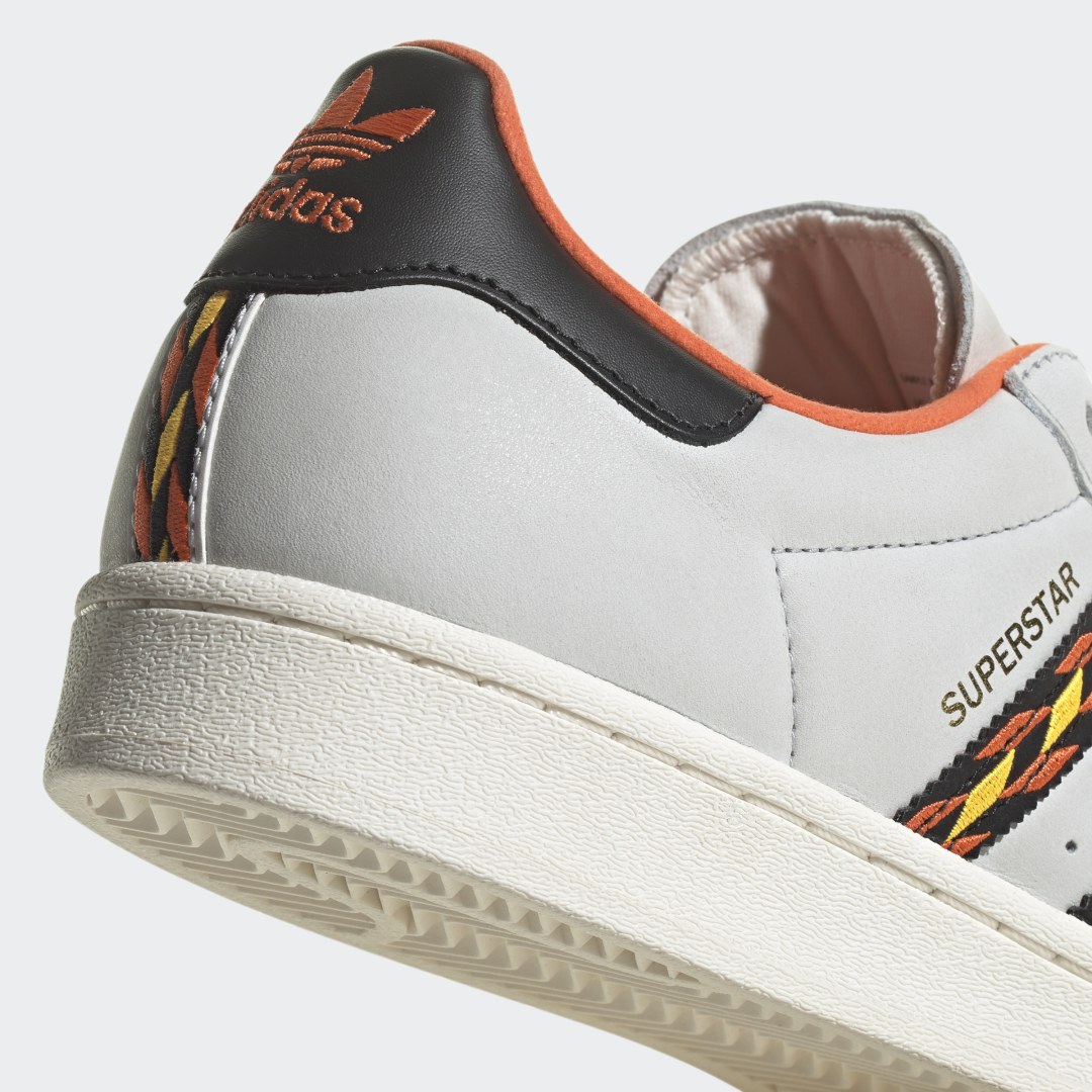 adidas Superstar Shoes Crystal White Semi Impact Orange