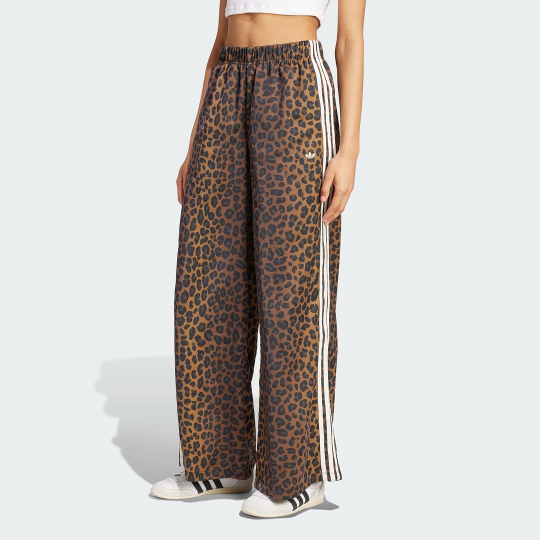 Adidas Originals Wide Leg Satin Joggers women Trainingsbroeken bruin Maat XS Kleding