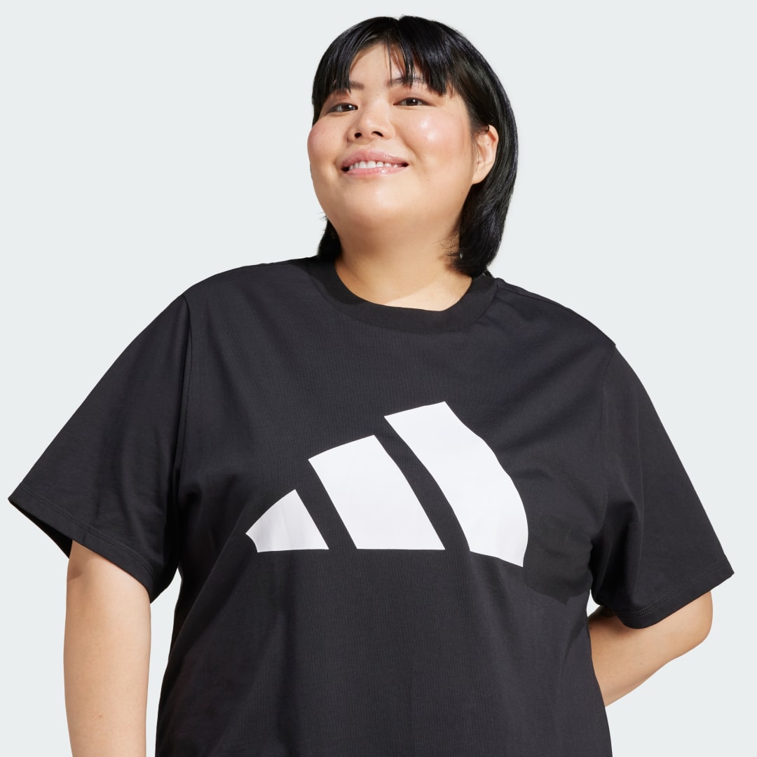Adidas Essentials Big Logo Katoenen T-shirt (Grote Maat)