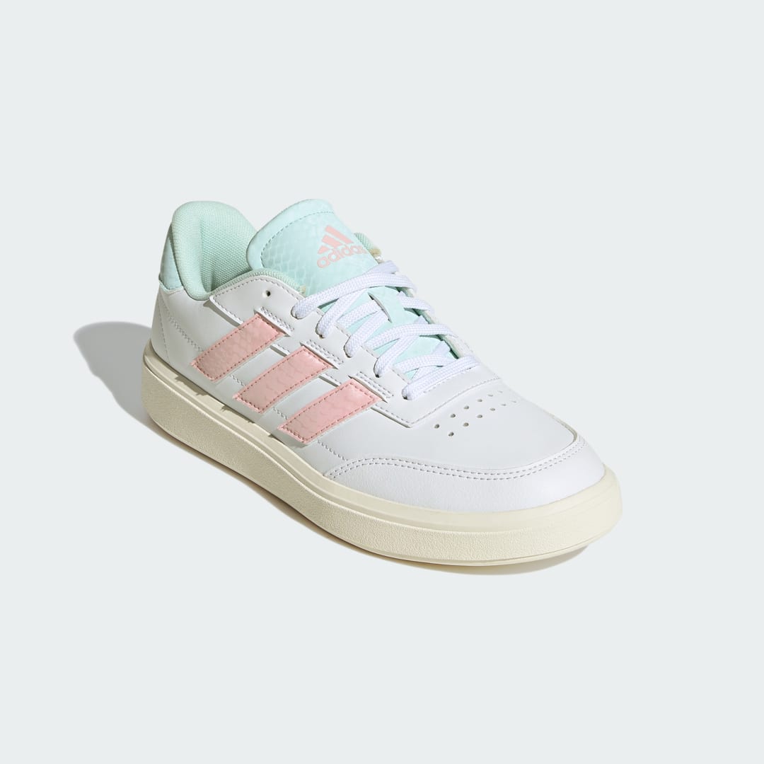 

adidas Tenis Courtblock Mujer, Blanco/sandy rosa/halo verde