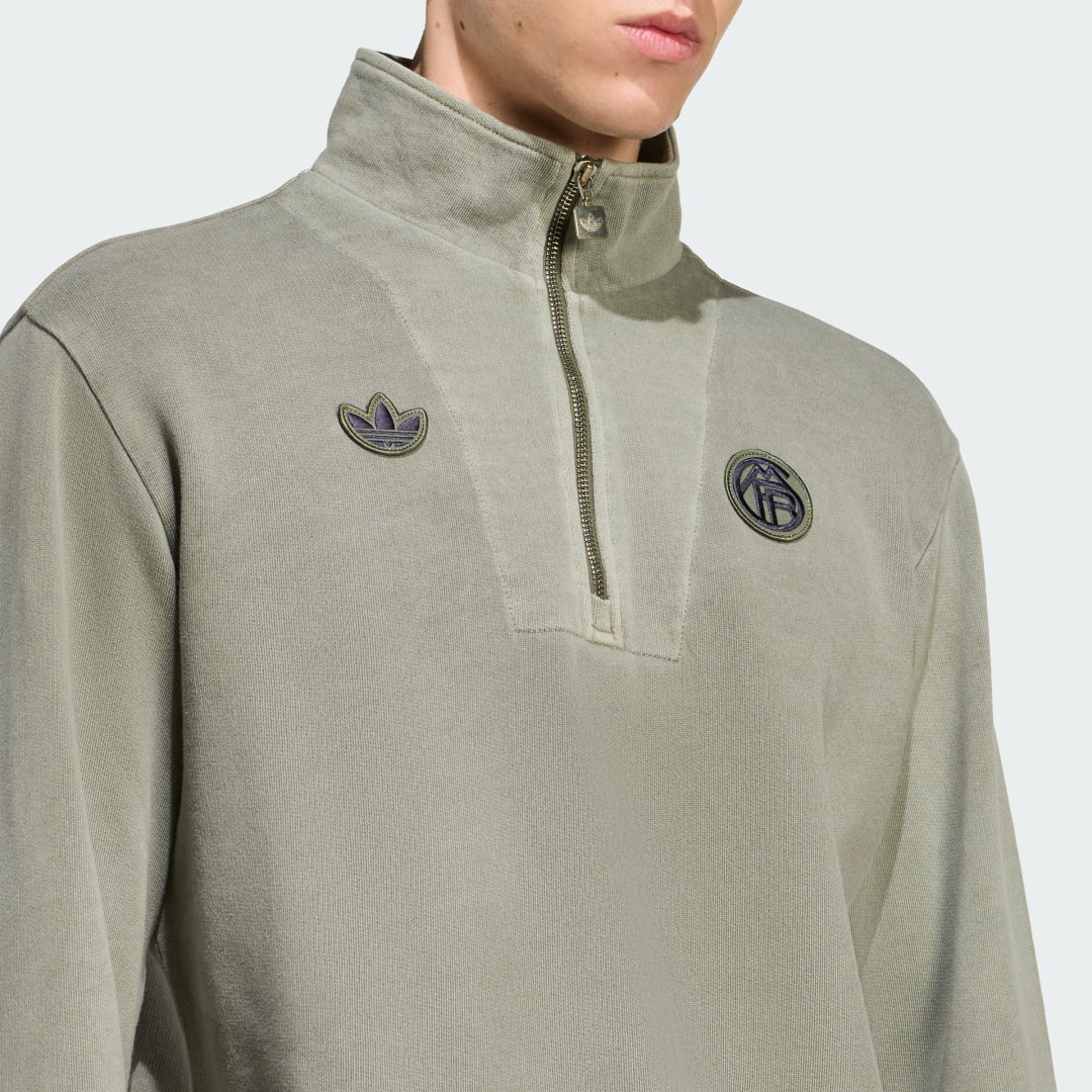 Adidas FC Bayern München Terrace Icons Sweater met Halflange Rits