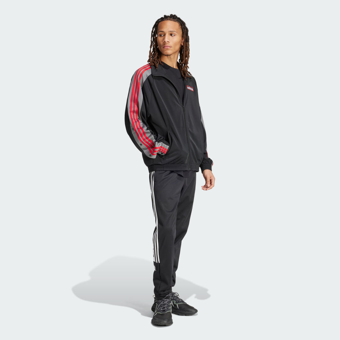 Adidas Adicolor Adibreak Track Jacket In Black And Red IR7990 FOOTY.COM