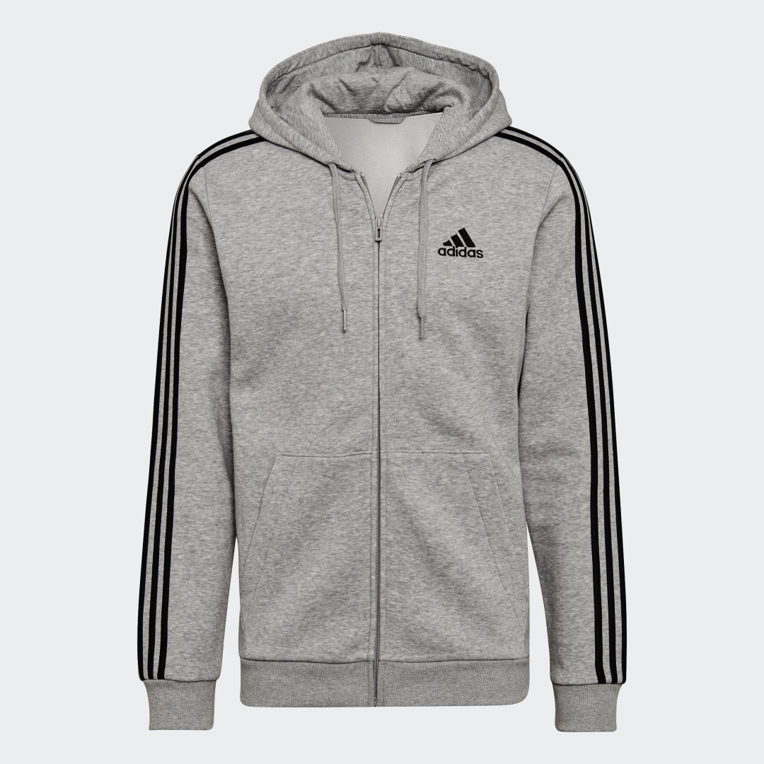 Image of Felpa con cappuccio Essentials Fleece 3-Stripes Full-Zip cod002