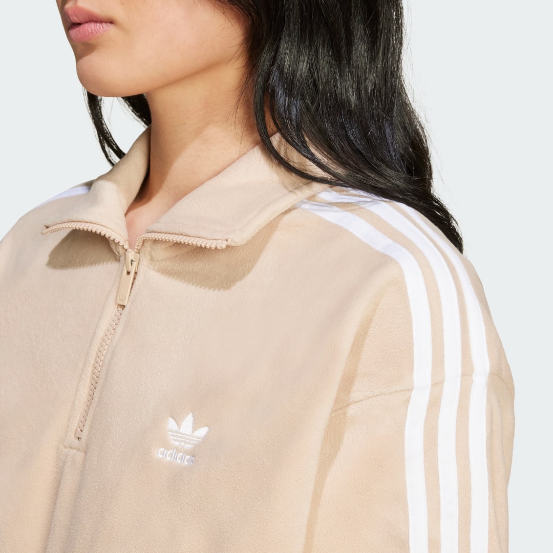 Adidas Polar Fleece Loose Sweatshirt met Halflange Rits