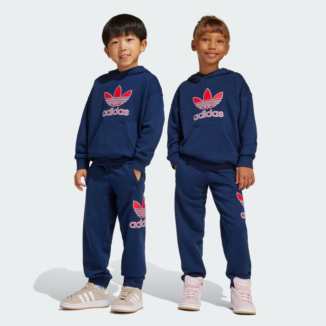 Adidas Big Logo Hoodie Set Kids Blauw Kind Blauw