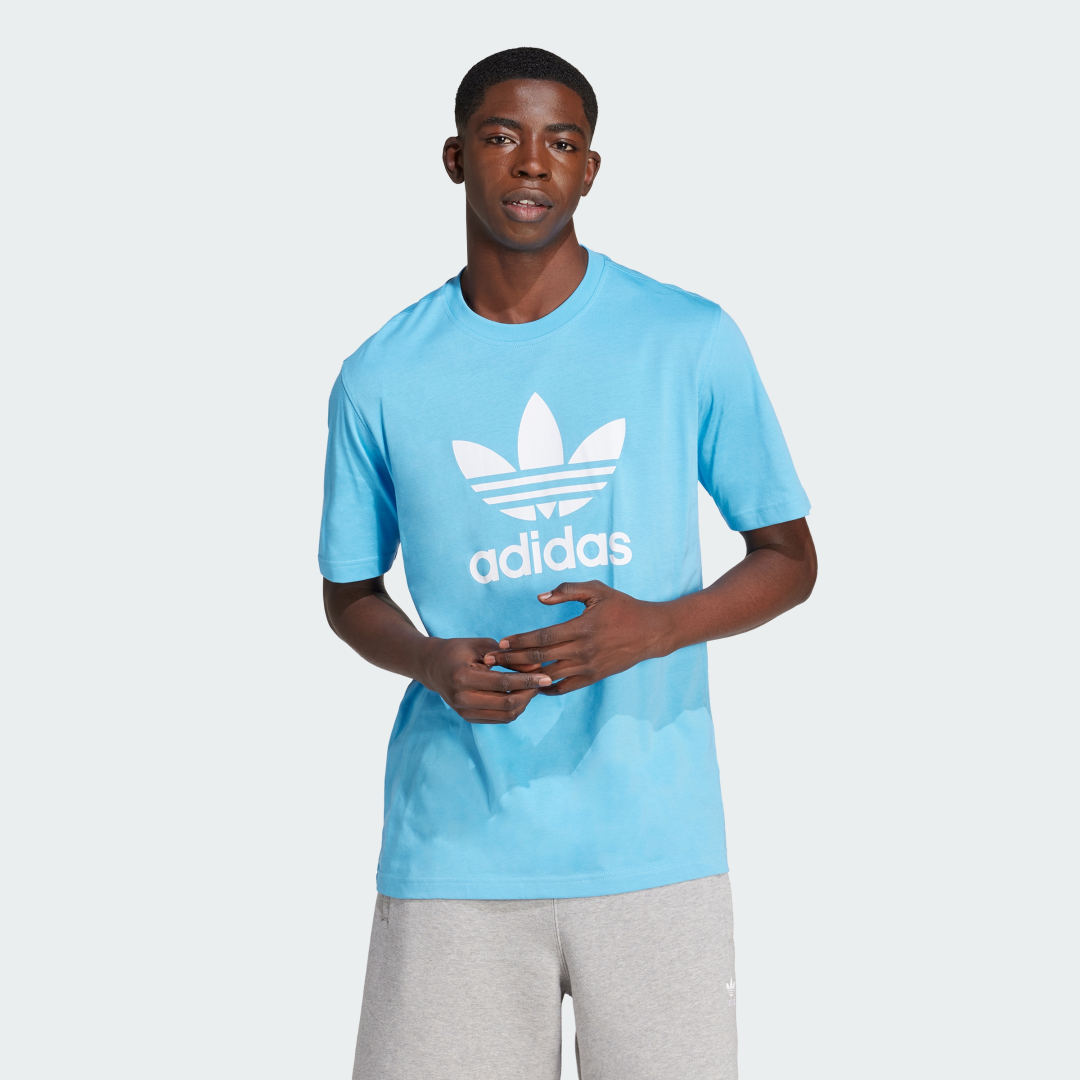 Adidas Originals Blauw en wit Adicolor Trefoil T-shirt Blue Heren