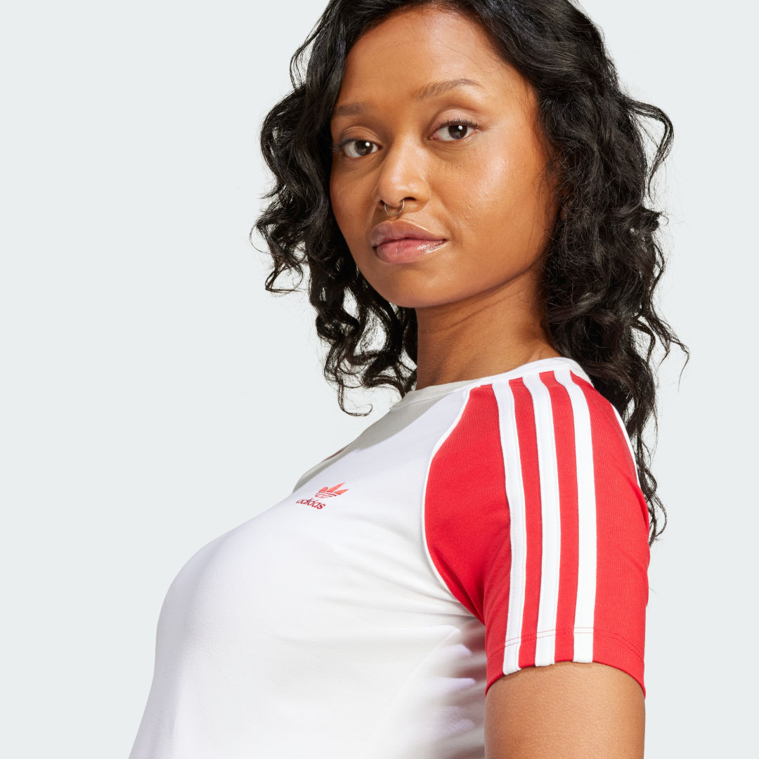Adidas Adicolor 3-Stripes Raglan Jurk met Korte Mouwen