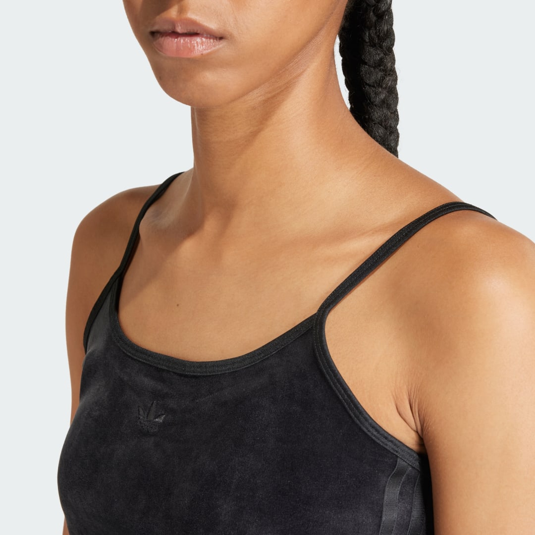 

adidas Chaleco de Terciopelo Arrugado Mujer, Negro
