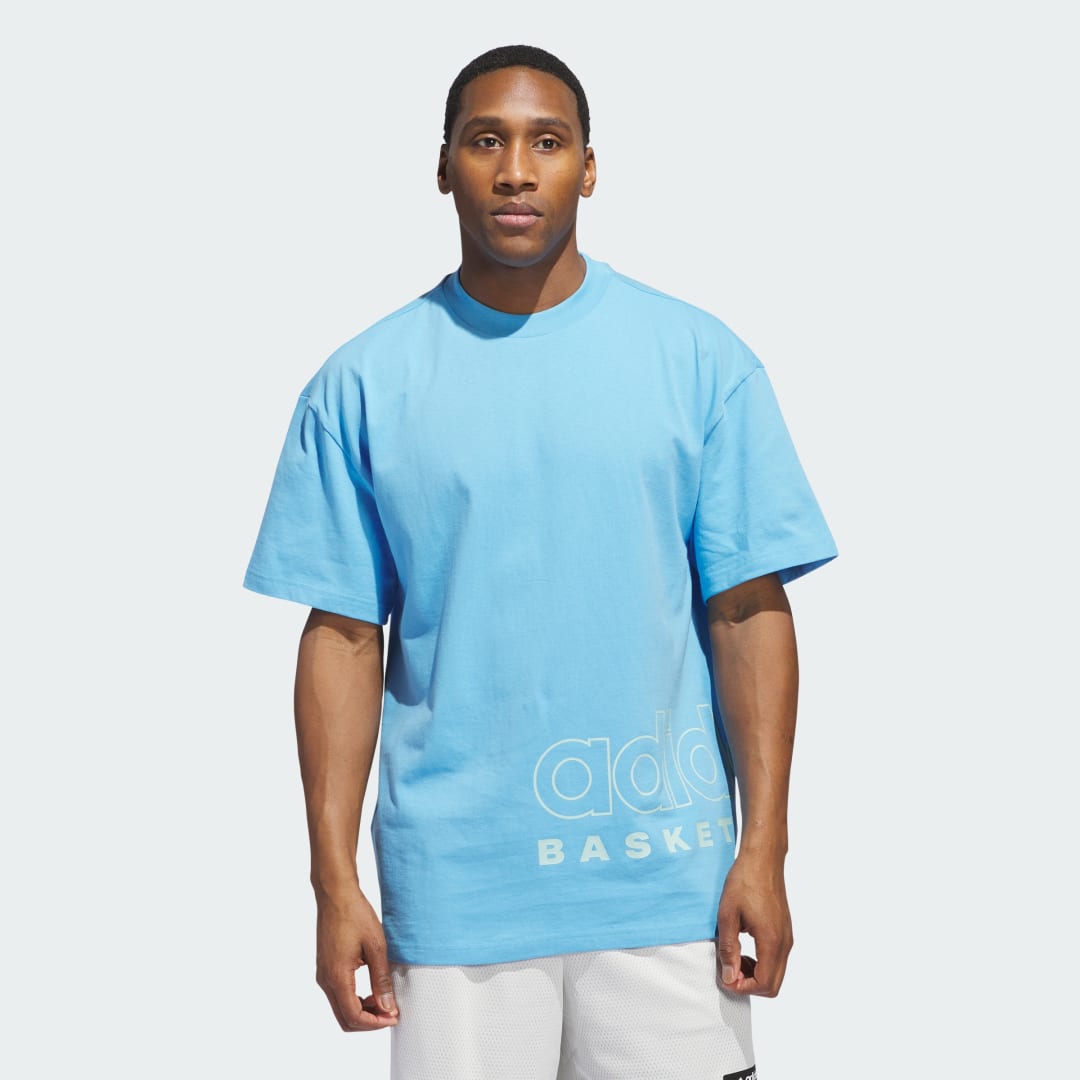 Image of adidas adidas Basketball Select Tee Semi Blue Burst M - Men Basketball Shirts