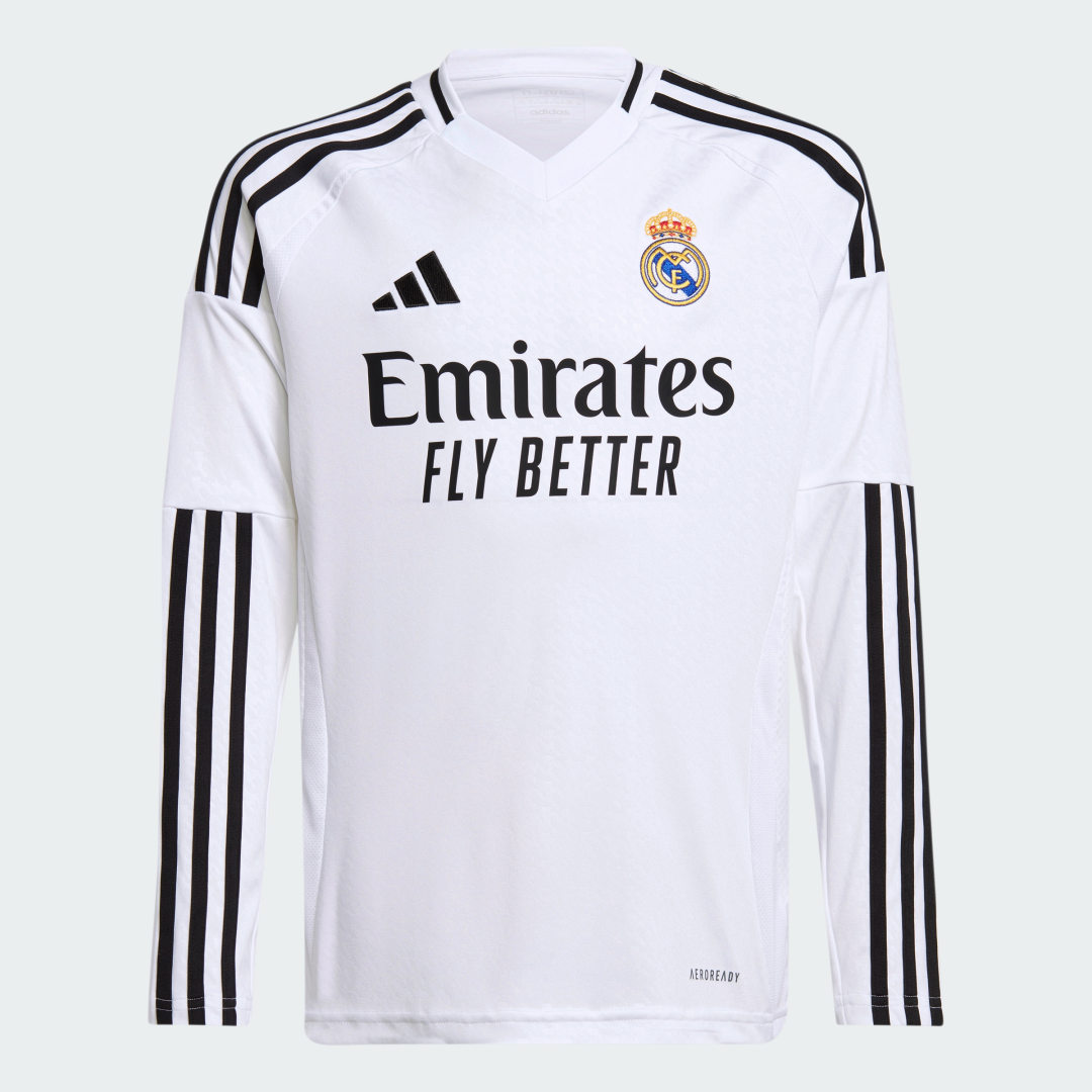 Adidas Real Madrid 24 25 Thuisshirt met Lange Mouwen Kids