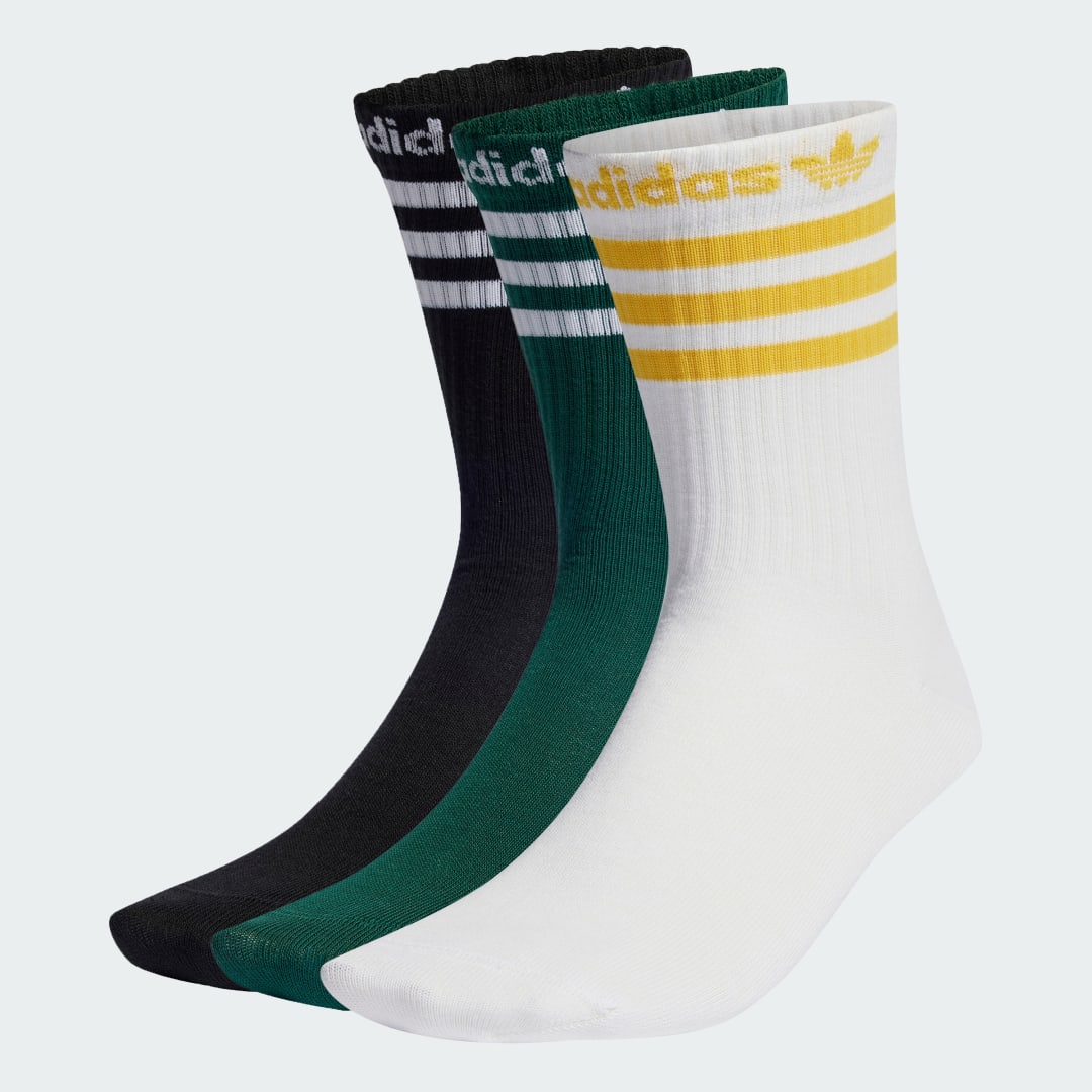 Image of adidas Crew Socks 3 Pairs Black S - Lifestyle Socks