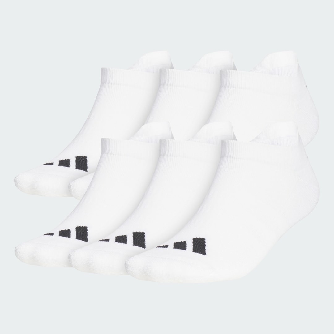 Image of adidas Ankle Socks 6 Pairs White 7-8.5 - Golf Socks