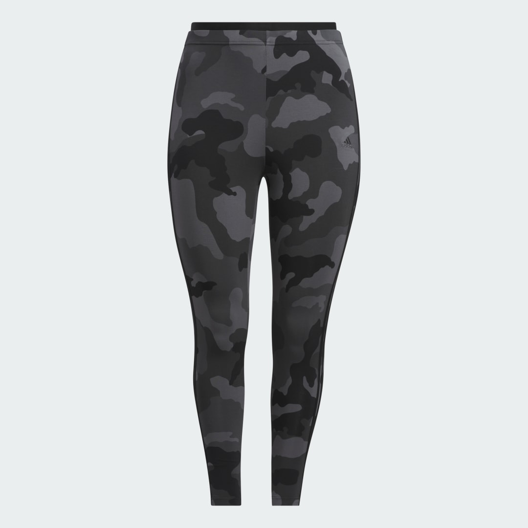 Adidas Essentials 3-Stripes Camo Print 7 8 Length Leggings (Plus Size)