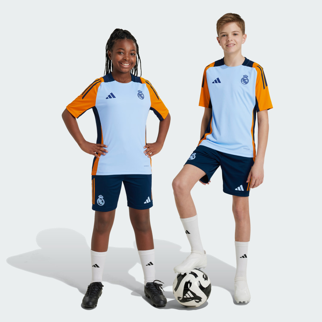 Adidas Perfor ce Junior Real Madrid voetbalshort training Sportbroek Blauw Polyester 128