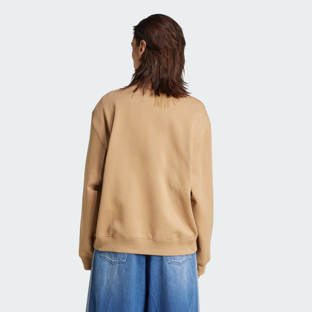 Adidas Essentials Linear Oversized Sweater met Korte Rits