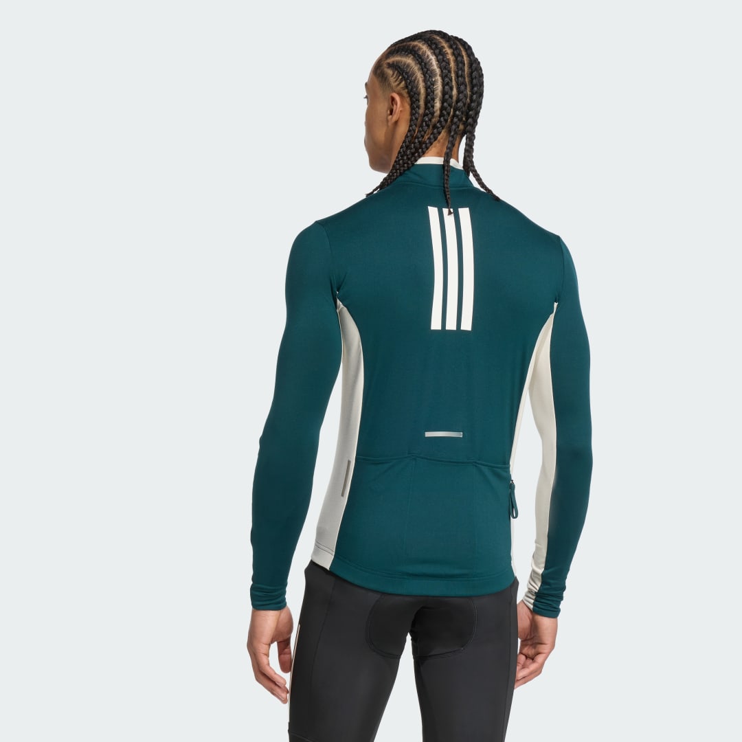 Adidas Tempo 3-Stripes Fietsshirt met Lange Mouwen