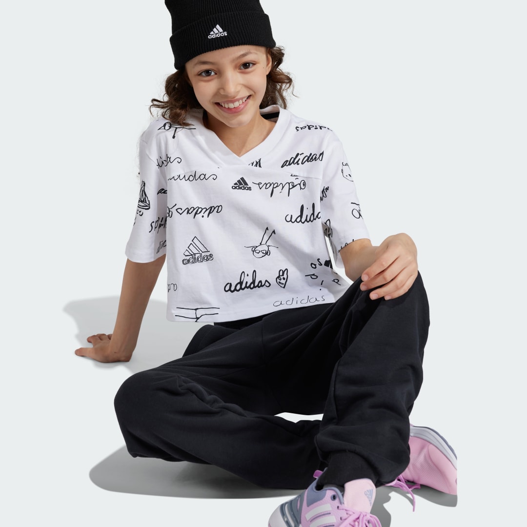 Adidas Brand Love Cropped T-shirt Kids