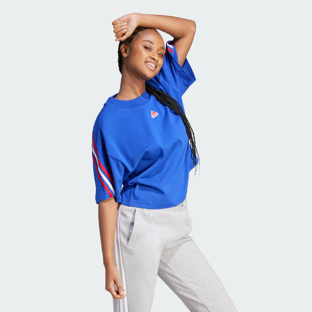 

adidas Camiseta Future Icons 3 Rayas Mujer, Azul