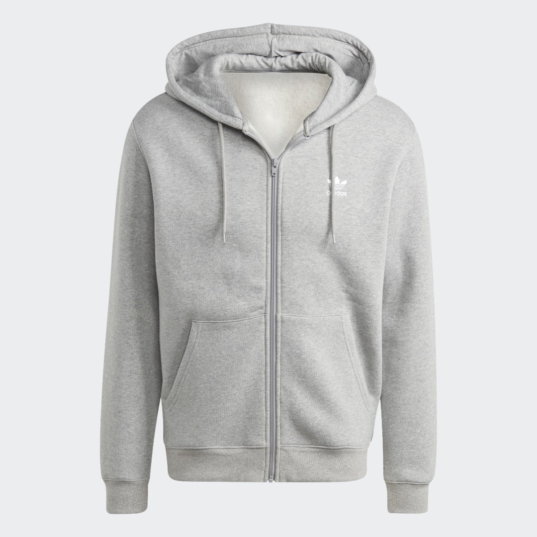 

adidas Saco con Capucha Trifolio Essentials Cierre Frontal Hombre, Gris