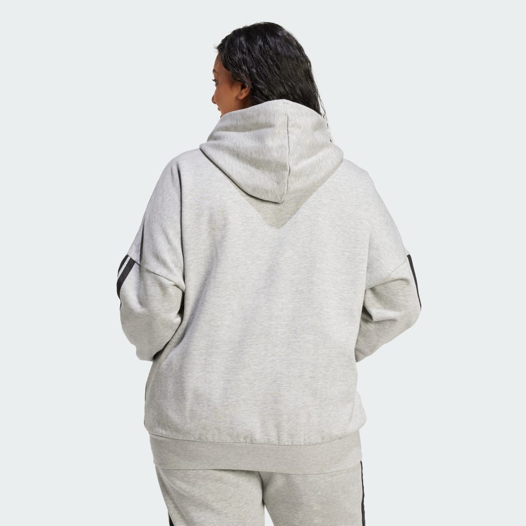 Thumbnail - Essentials 3-Streifen Full-Zip Fleece Kapuzenjacke (Große Größen)