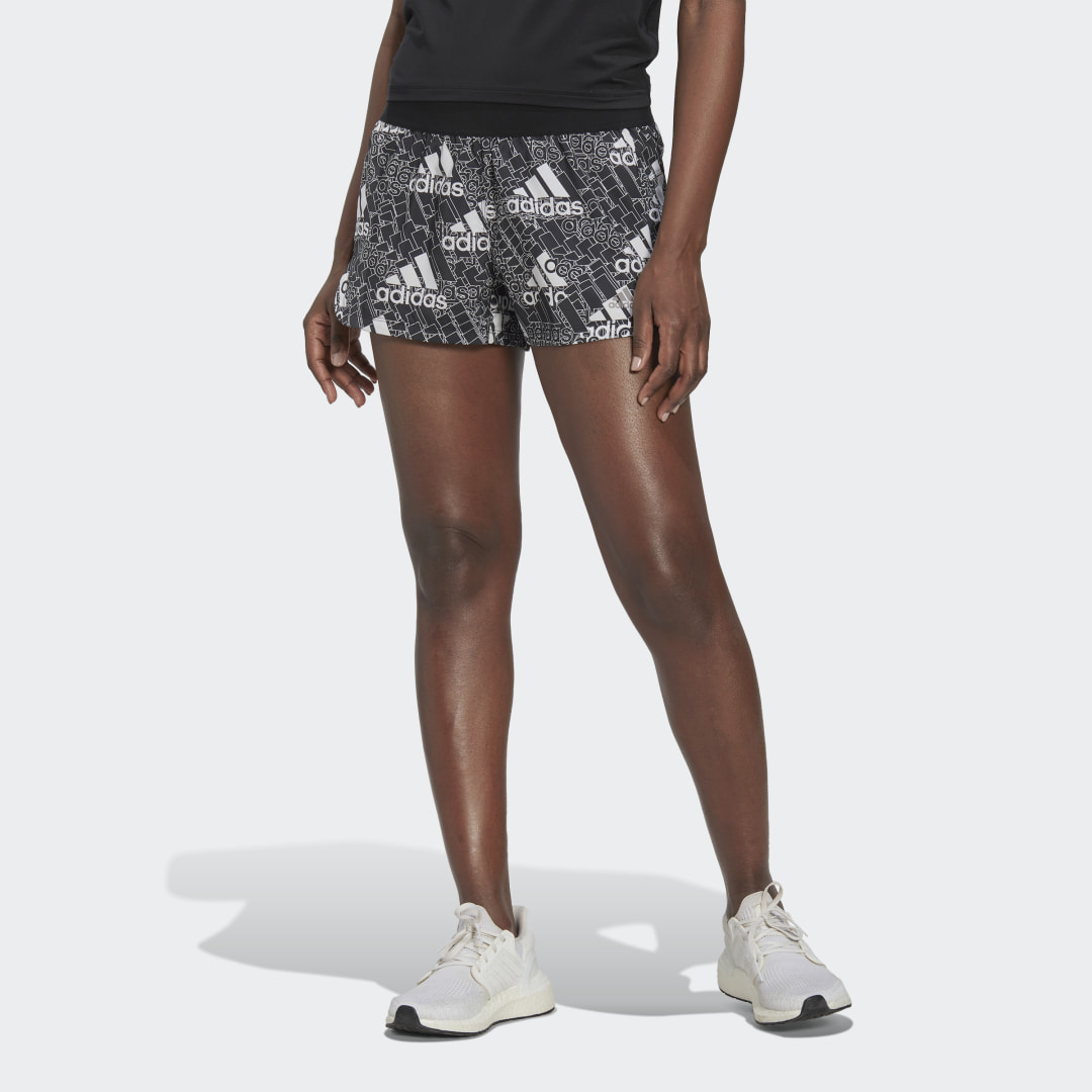 

adidas Shorts Made for Training Logo Estampados Pacer Mujer, Blanco/negro