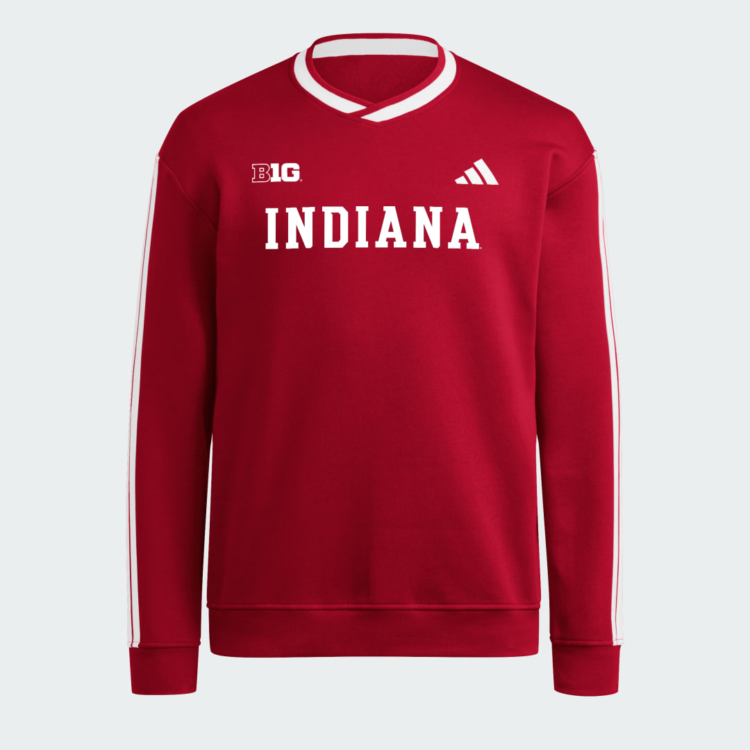 Indiana Hoosiers 3-Stripes Fleece Jersey Crew