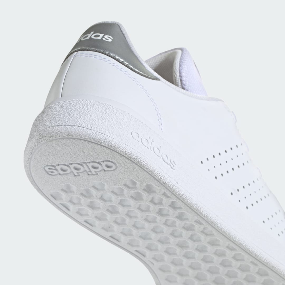 

adidas Tenis Advantage Base 2.0 Mujer, Blanco/blanco/plata gris