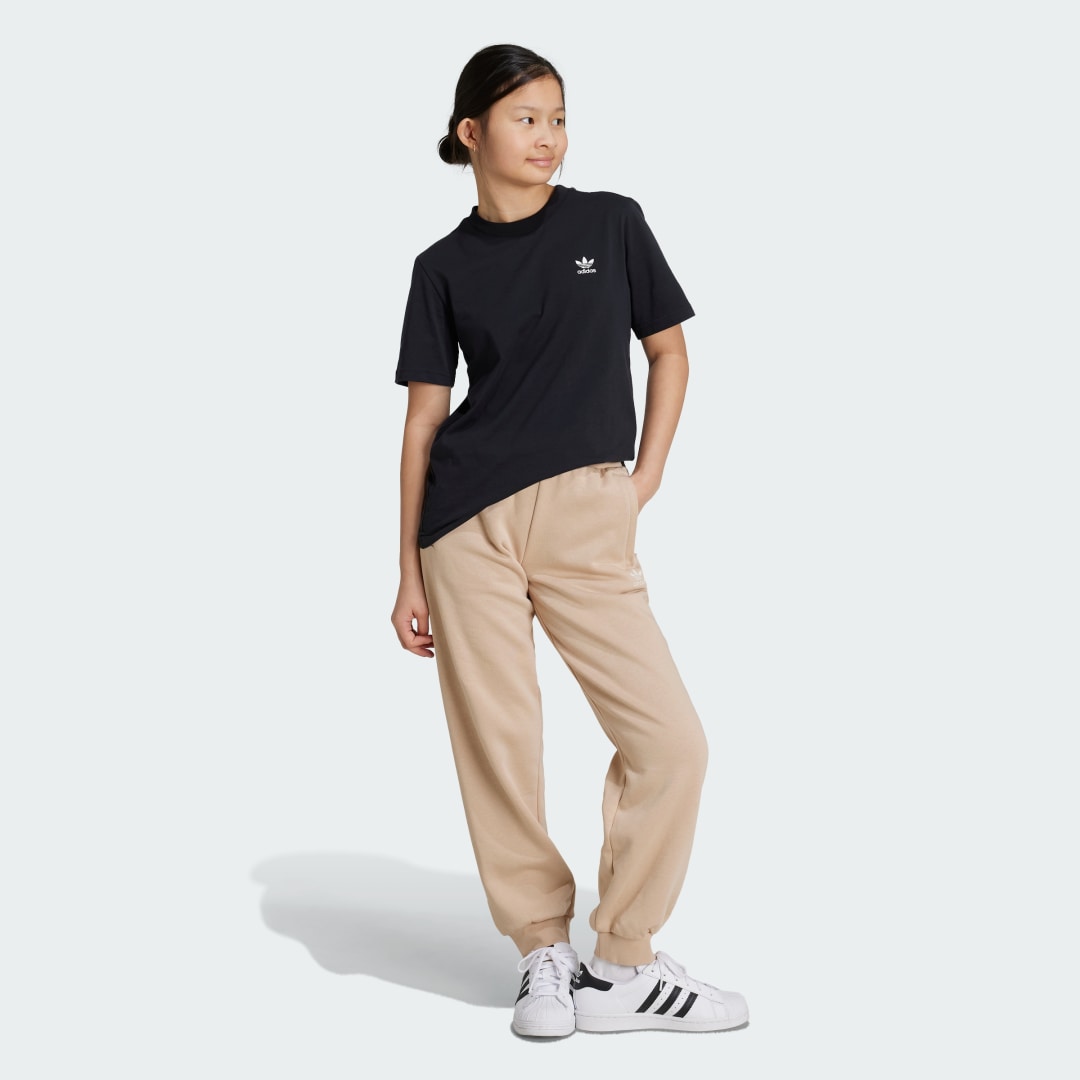 Adidas Originals joggingbroek beige Meisjes Katoen Effen 140