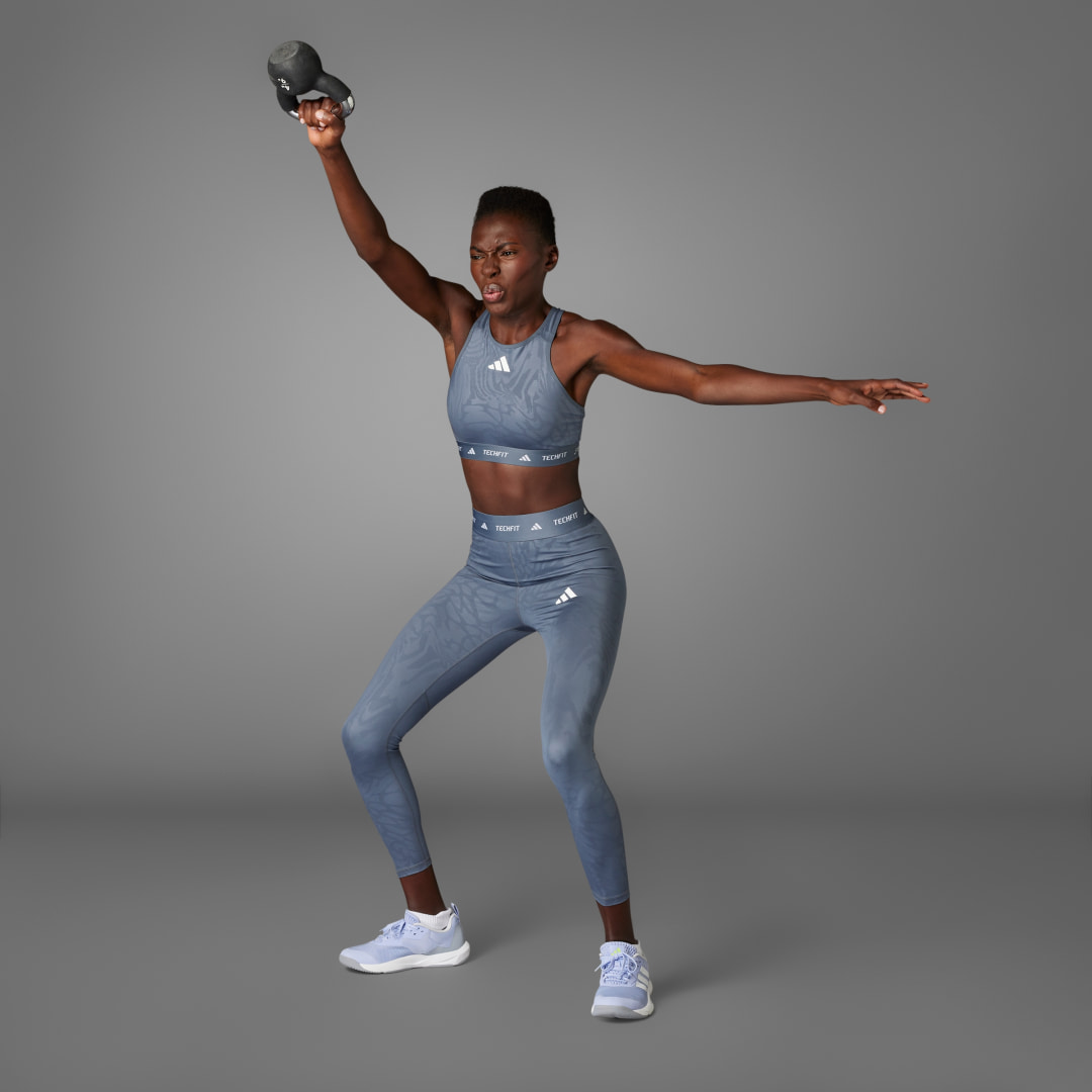 Adidas TECHFIT Medium-Support High-Neck Print Beha