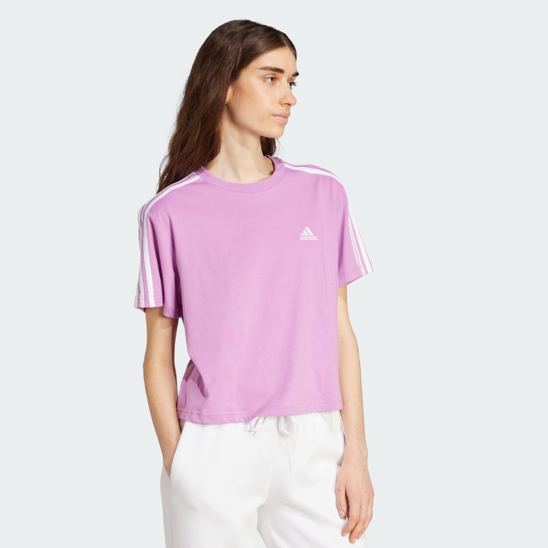 Thumbnail - Essentials 3-Streifen Single Jersey Crop-Top