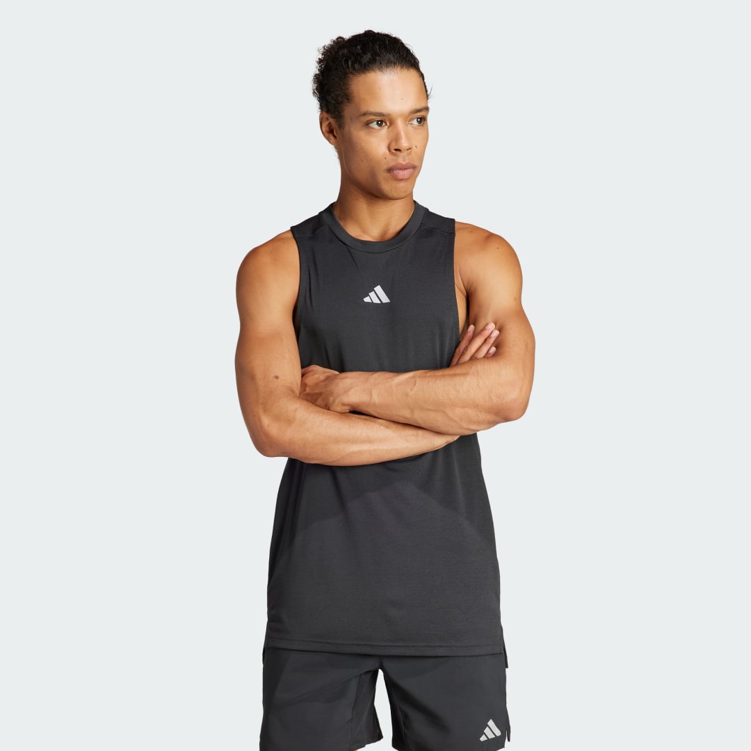 Image of adidas HIIT Workout 3-Stripes Tank Top Black S - Men Training Shirts