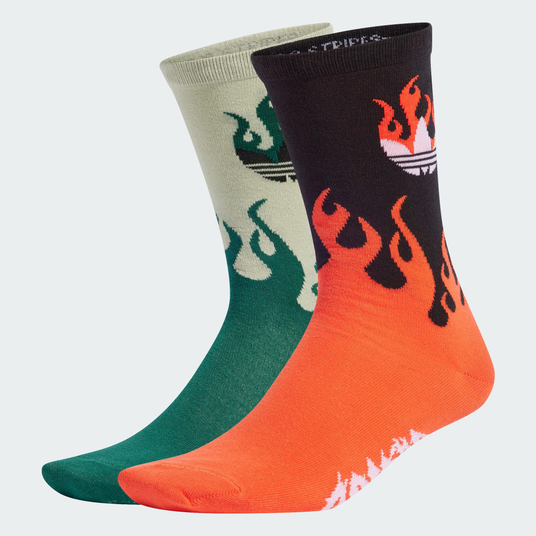 Image of adidas Flames Crew Socks 2 Pairs Black S - Lifestyle Socks