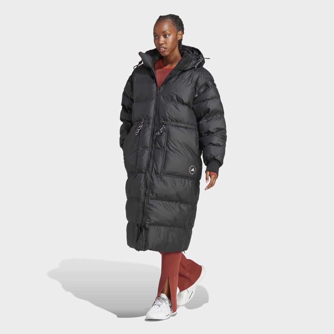 Image of adidas adidas by Stella McCartney Long Padded Winter Jacket Black S - Women Lifestyle,Snowboarding Jackets