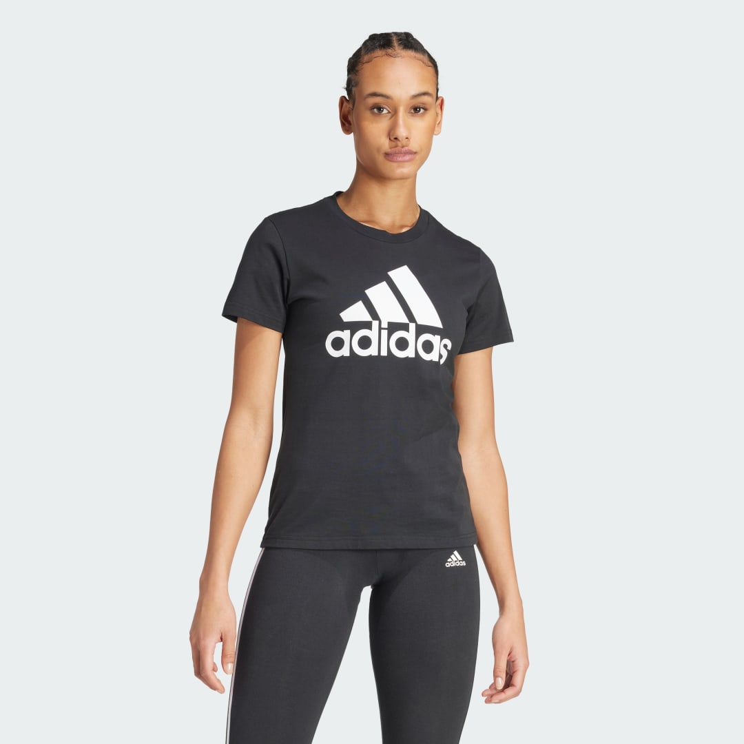 Image of adidas Essentials Logo Tee Black M - Women Lifestyle Shirts