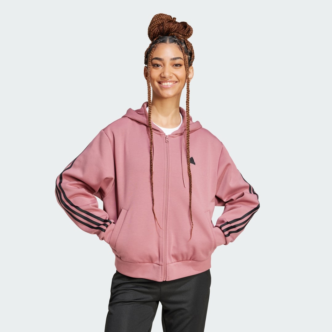 Adidas Future Icons 3 Strepen Hoodie Pink Dames