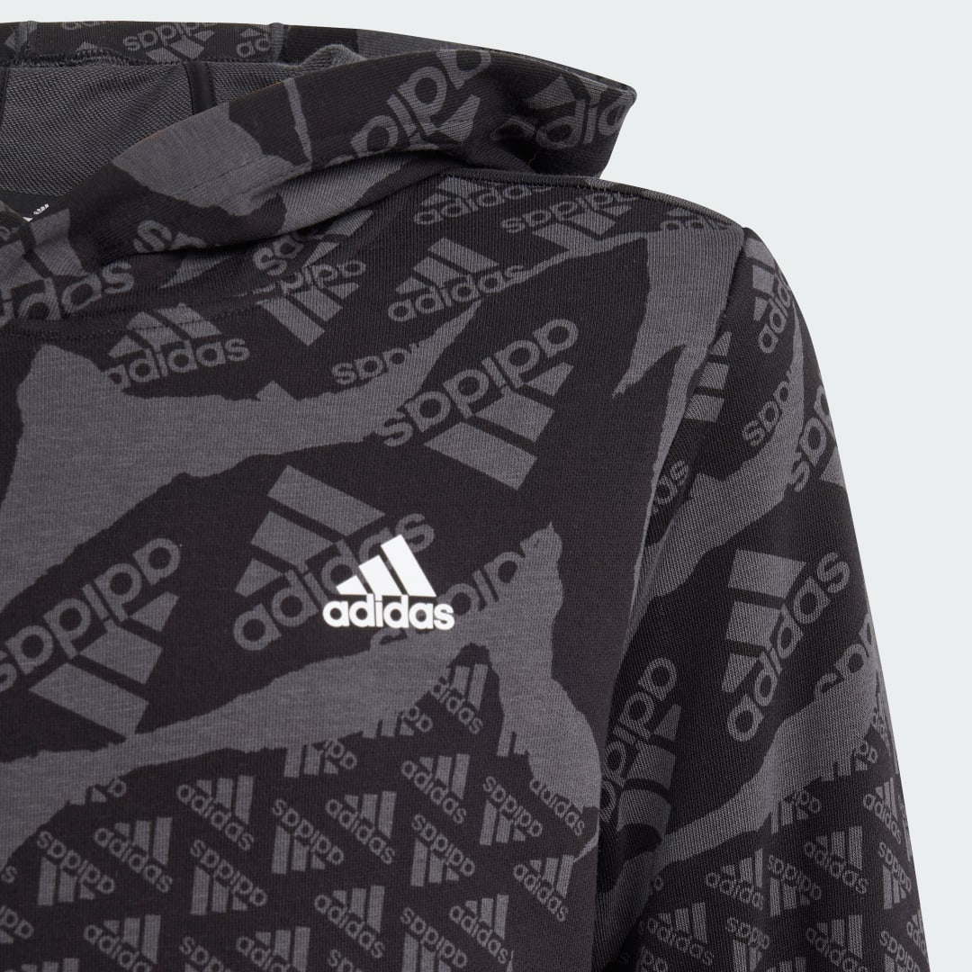 

adidas Buzo con Capucha Essentials Allover Print Niños Niño, Negro