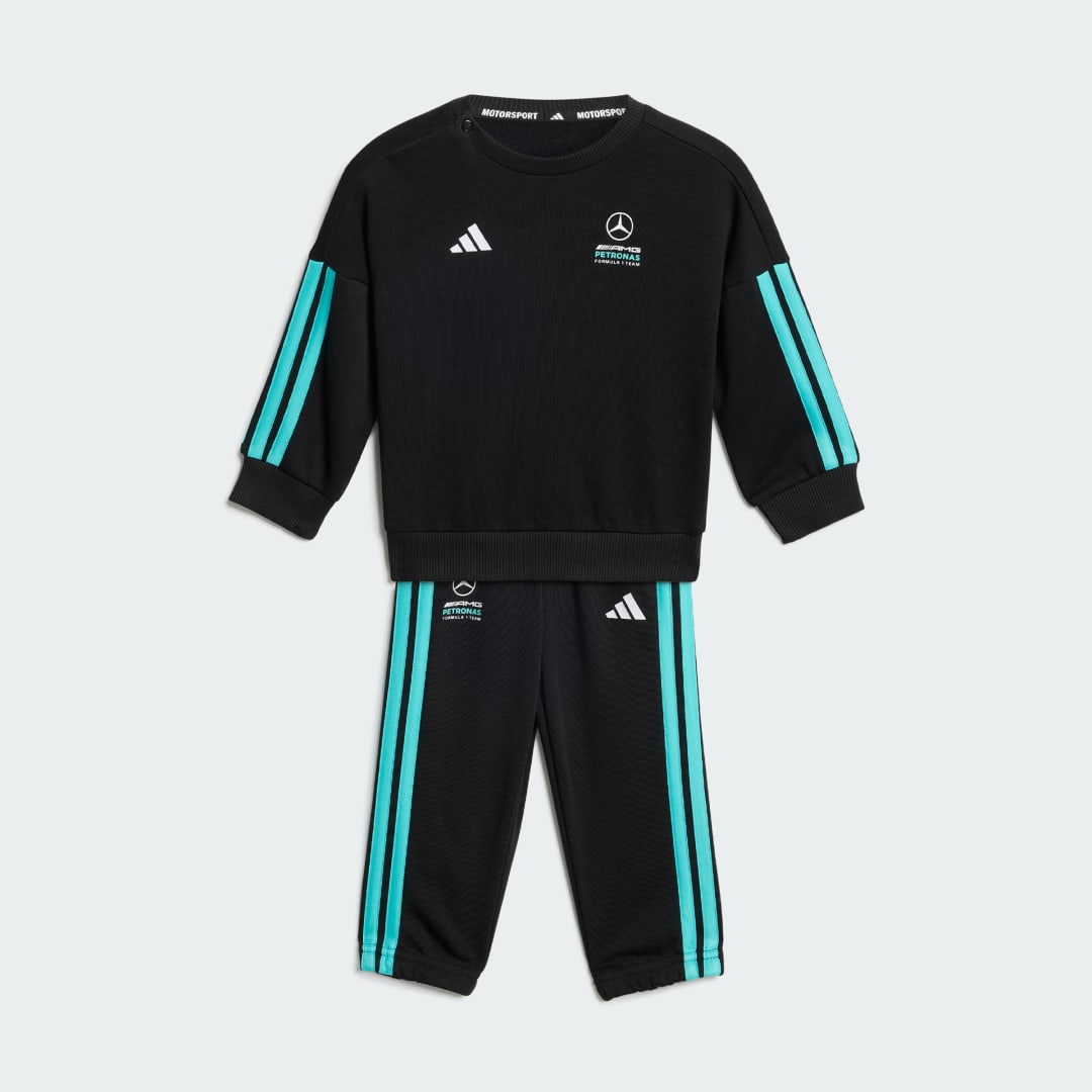 ENSEMBLE SPORTSWEAR HAUT MANCHES LONGUES MERCEDES AMG PETRONAS FORMULA 1 TEAM DNA BÉBÉS