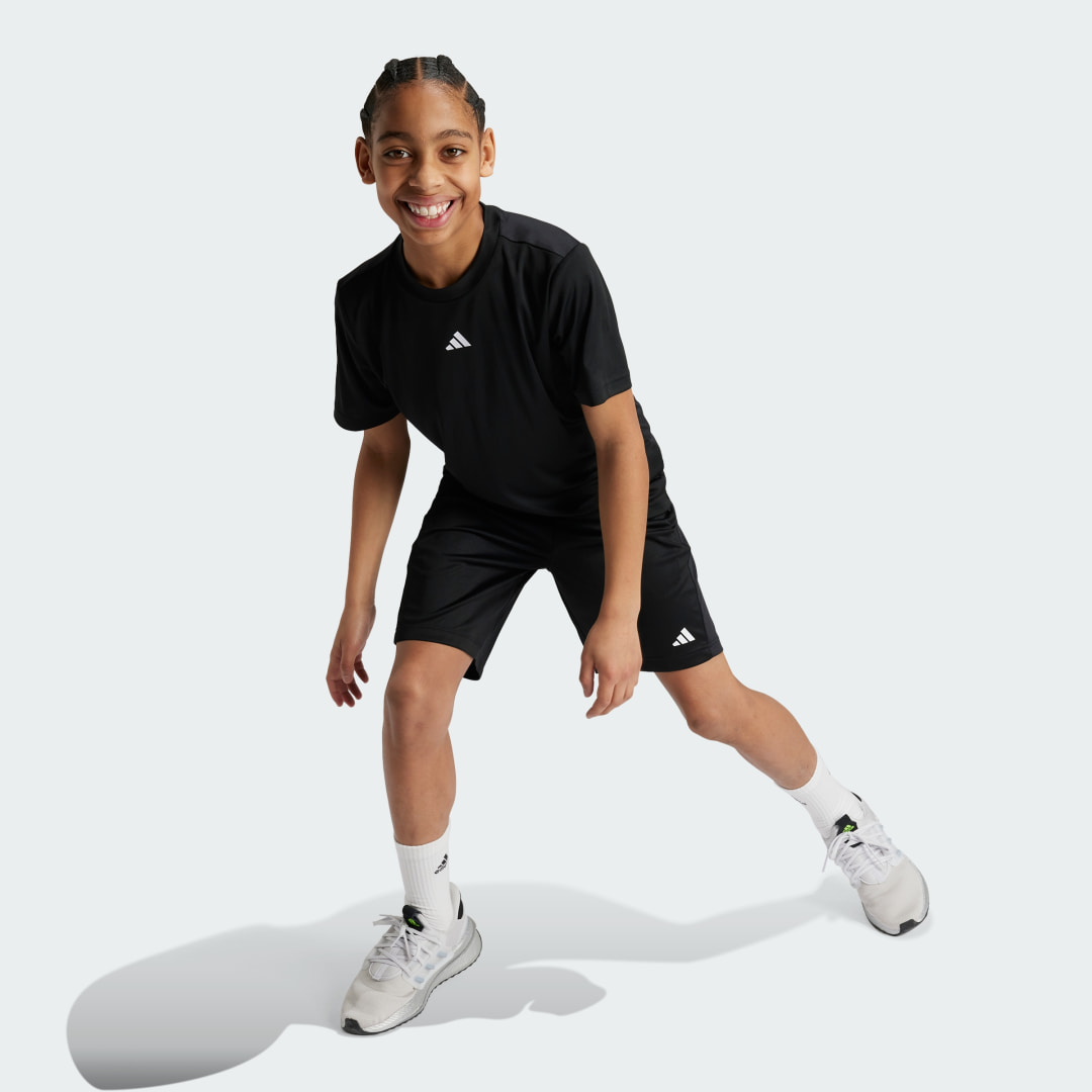 Adidas Sportswear Junior voetbalshirt training zwart wit Sport t-shirt Polyester Ronde hals 128