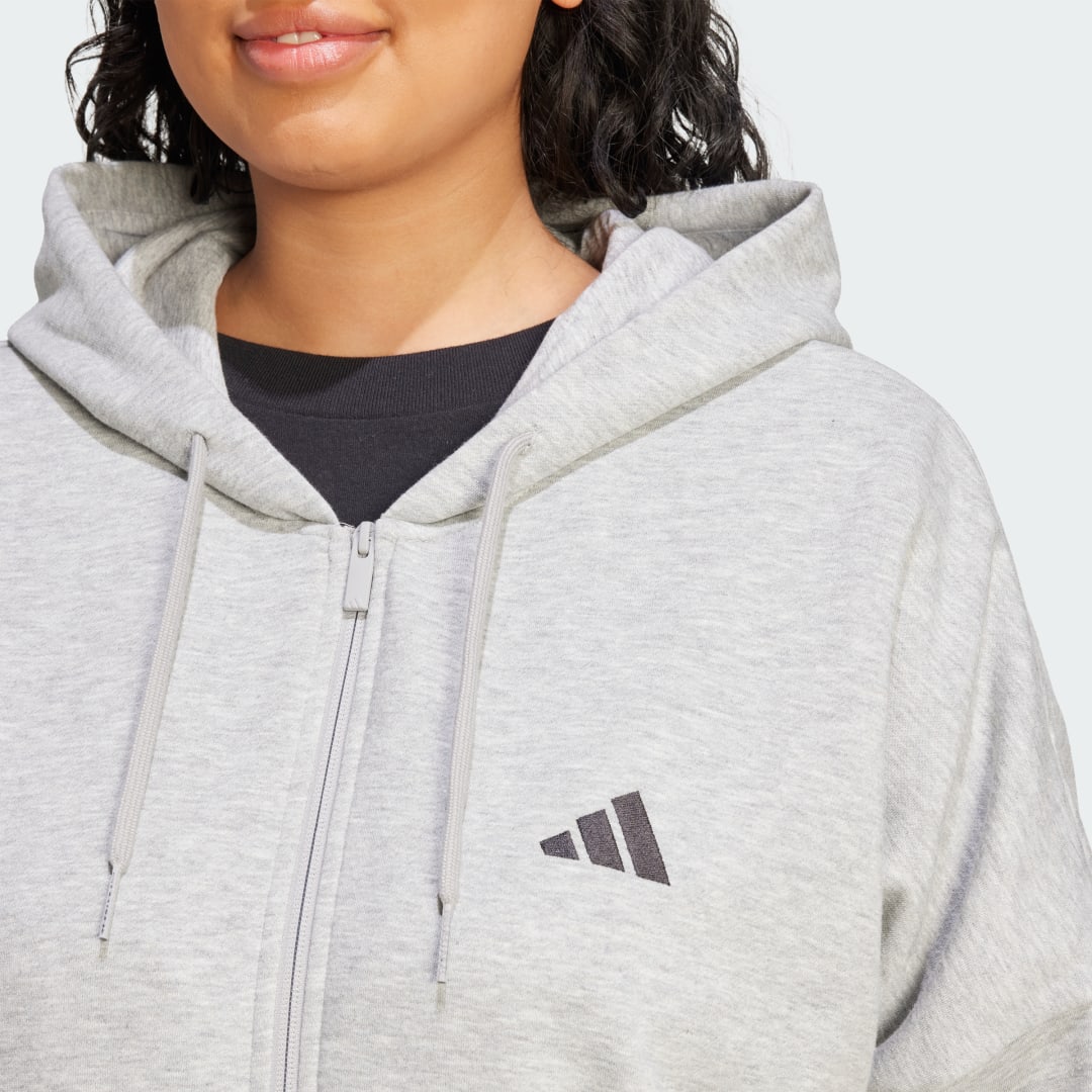 Adidas Essentials 3-Stripes Full-Zip Fleece Hoodie (Grote Maat)