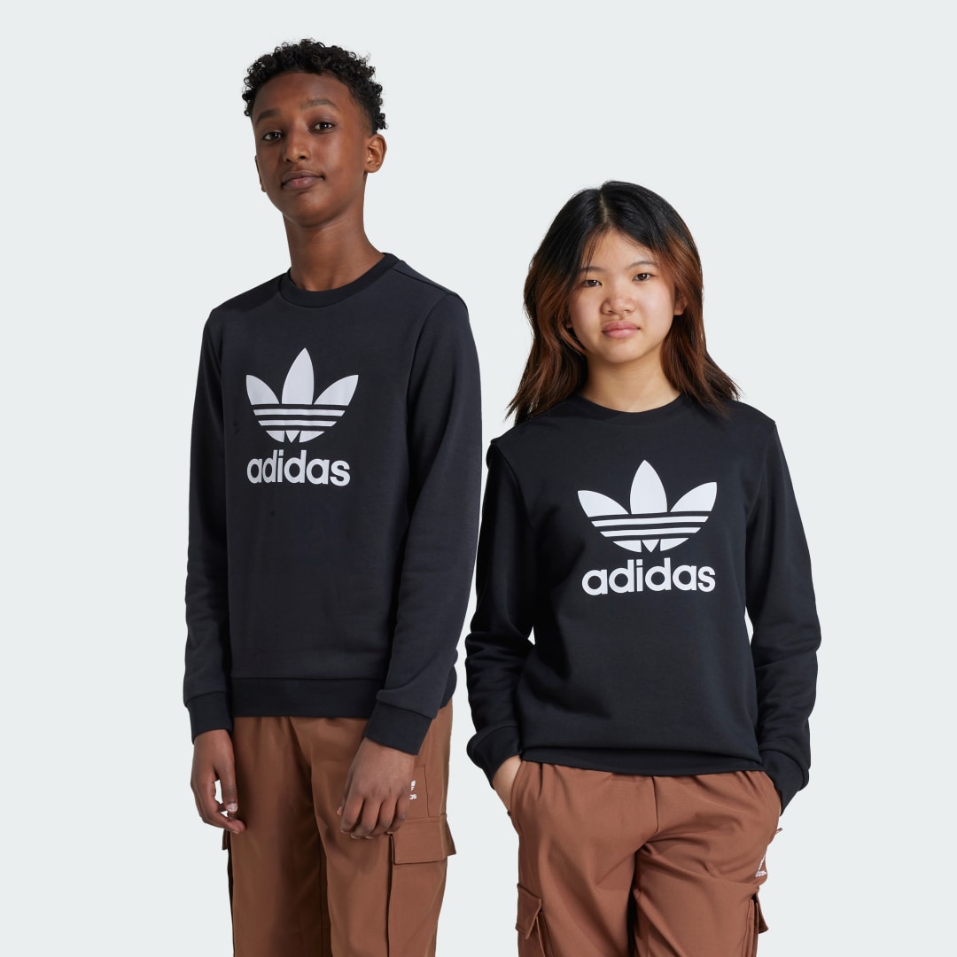 Adidas Originals sweater zwart Trui Katoen Ronde hals Logo 140