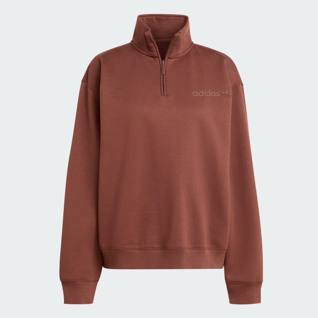 Adidas Essentials Linear Oversized Sweater met Korte Rits